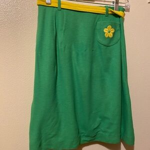 Bobbie Brooks Green Skirt with Yellow Accents